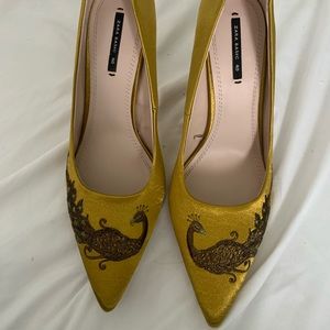 Zara court heels yellow